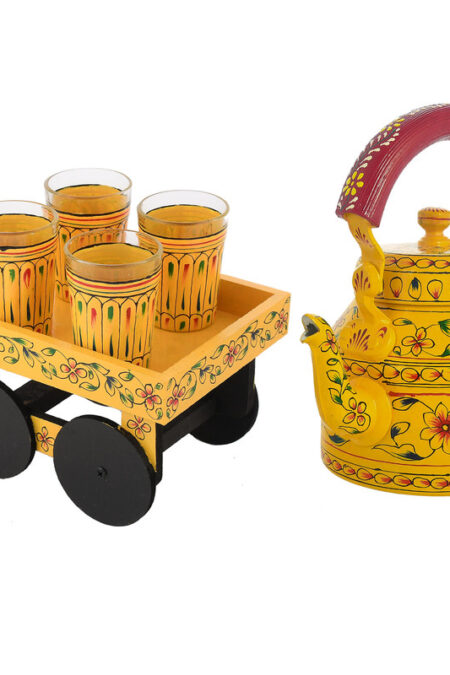 ALUMINIUM TEA KETTLE WITH 4 GLASS